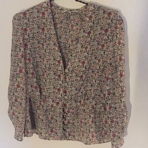 Madewell silk shadowpetal top